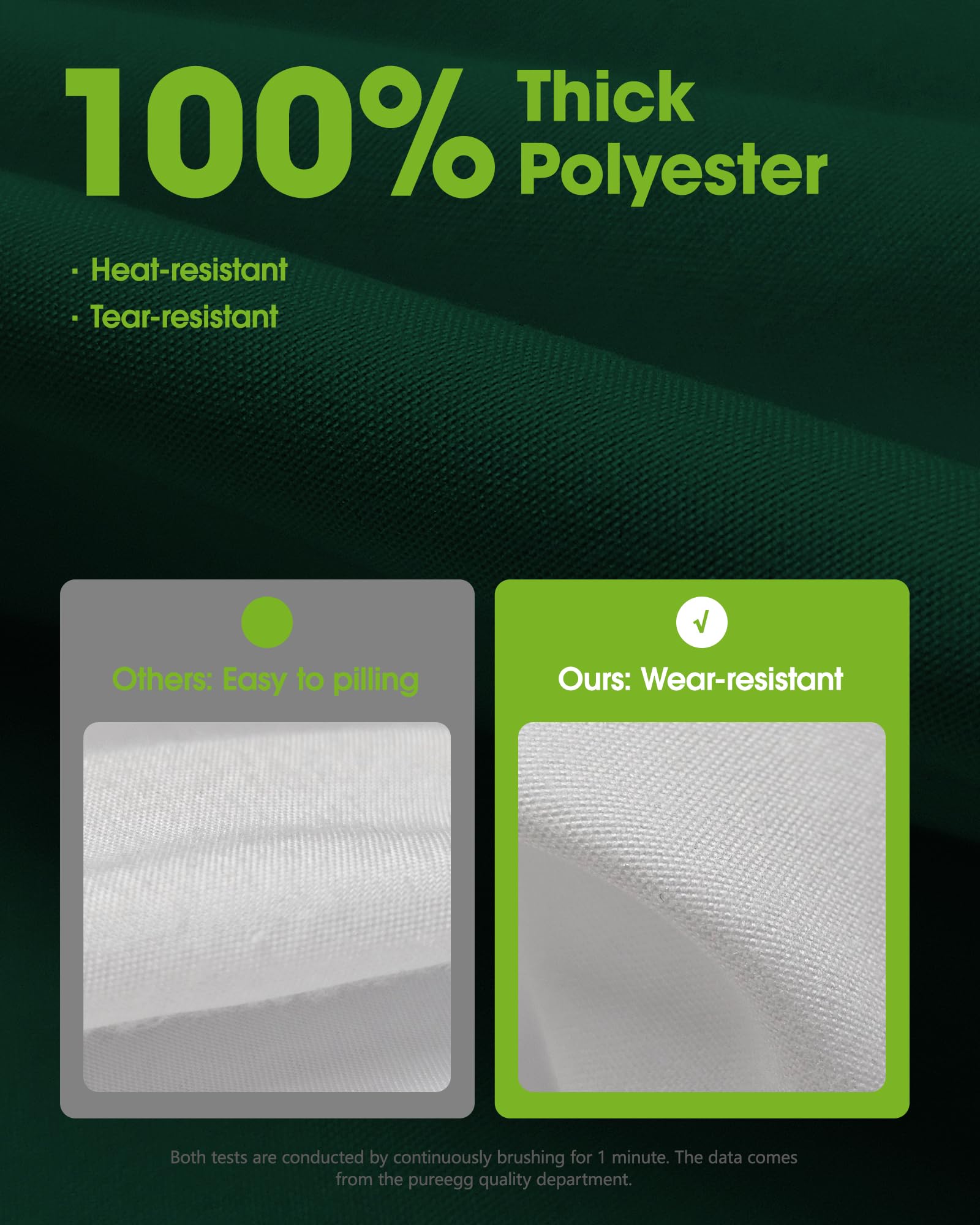 Textura suave de poliéster grueso Pureegg, resistente al desgaste.