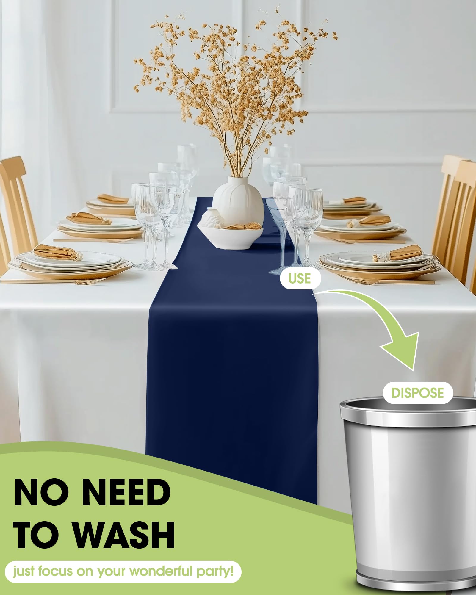 Paquete de 12 cintas Pureegg Navy, opción económica para varios eventos.