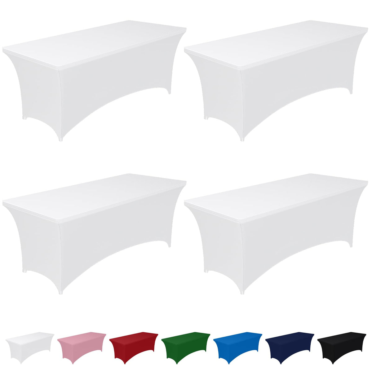 Mantel Pureegg Spandex para mesa de 6ft con ajuste rectangular, elástico y duradero.