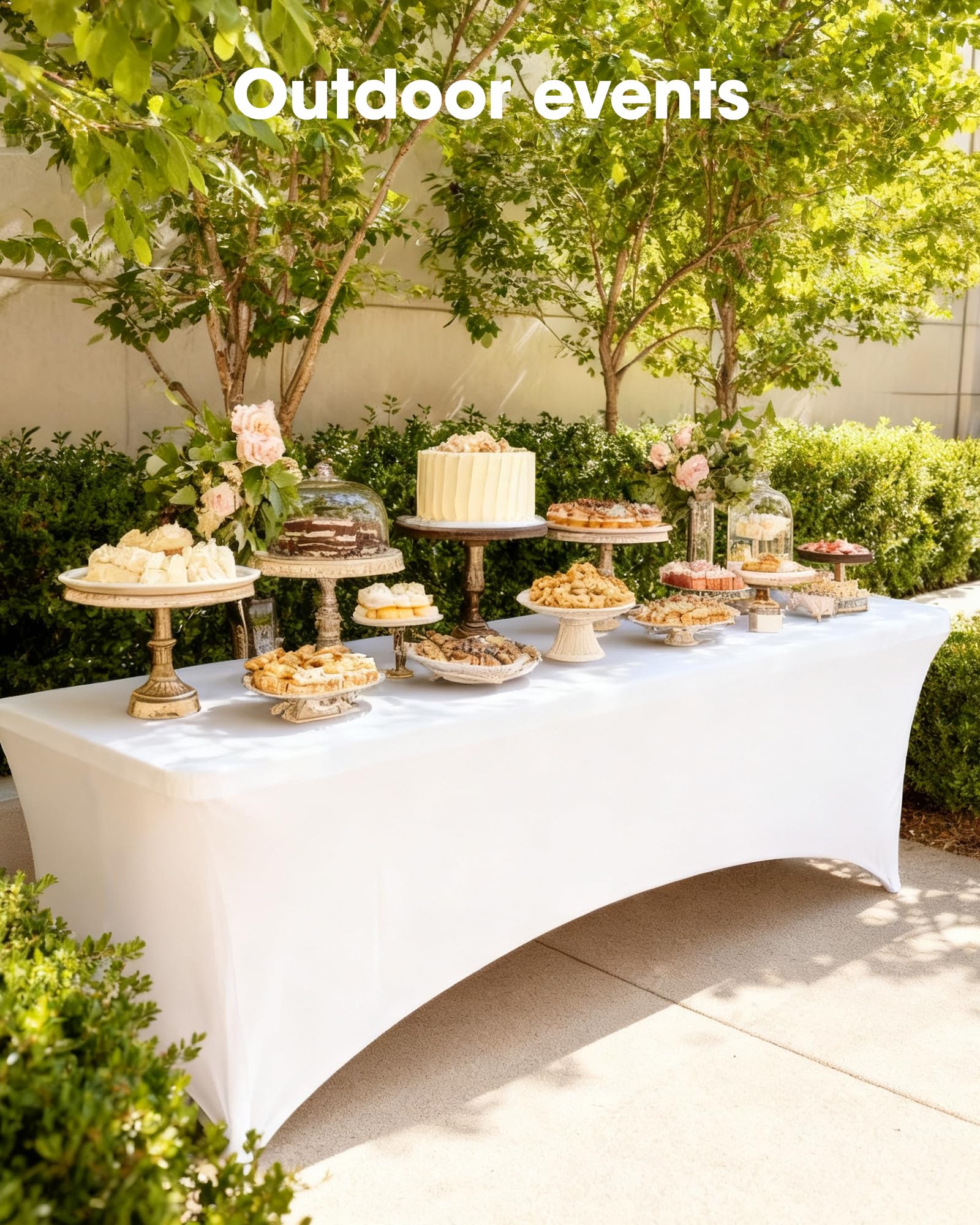 Ideal para bodas y banquetes con mantel Pureegg Spandex para 6ft.