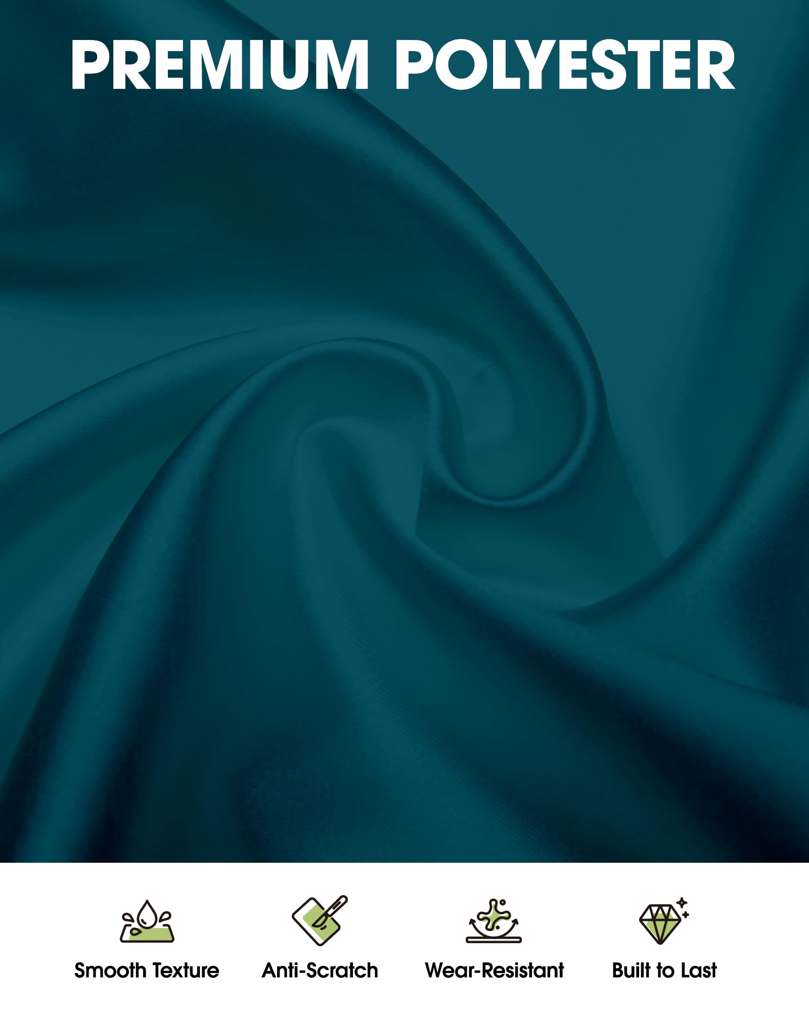 Textura de poliéster duradera de Pureegg, tacto suave y aspecto lujoso.