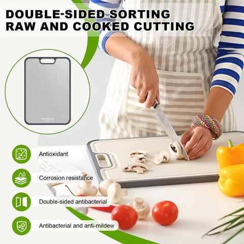 PureHanxy tabla de titanio 2 en 1 para carne, uso seguro y limpieza fácil