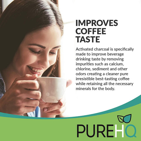 PUREHQ filtración carbón activado, reducción de impurezas en agua