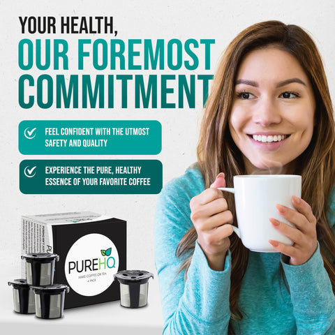 PUREHQ K-Cup reutilizable, cierre hermético para evitar derrames.