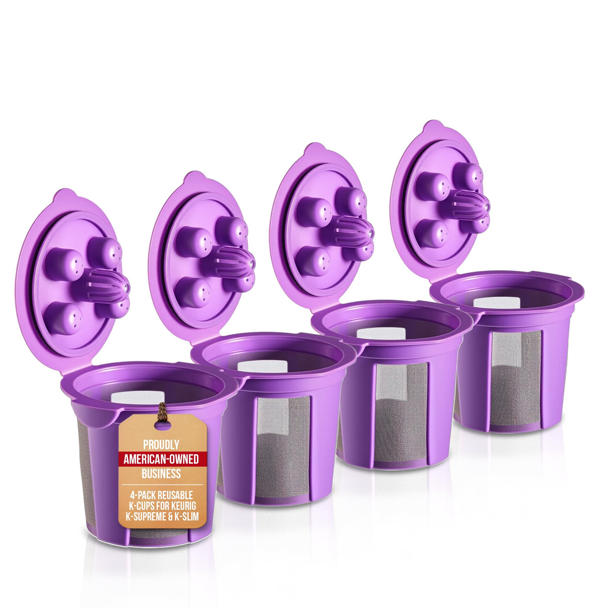 PUREHQ K-Cups reutilizables para Keurig Supreme, ahorro y uso repetible