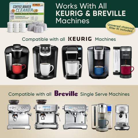 PureHQ tabletas descalcificadoras compatibles con Keurig y Breville para uso universal