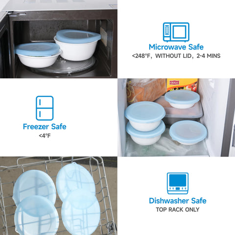 Purekra tapa silicona para Corelle 18oz: apta para congelador y conservación.