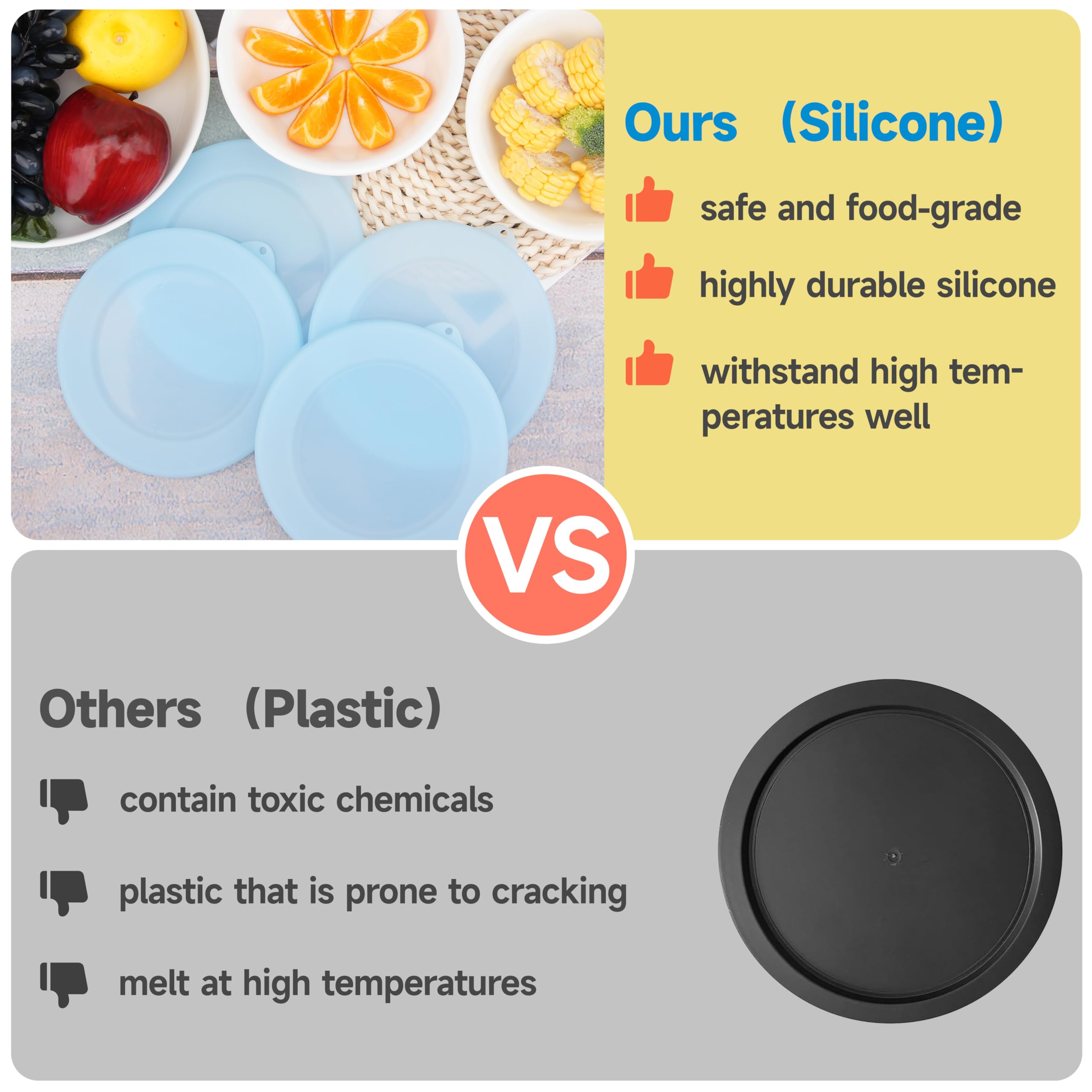 Purekra tapa silicona para Corelle 18oz: apta para microondas y calentamiento seguro.