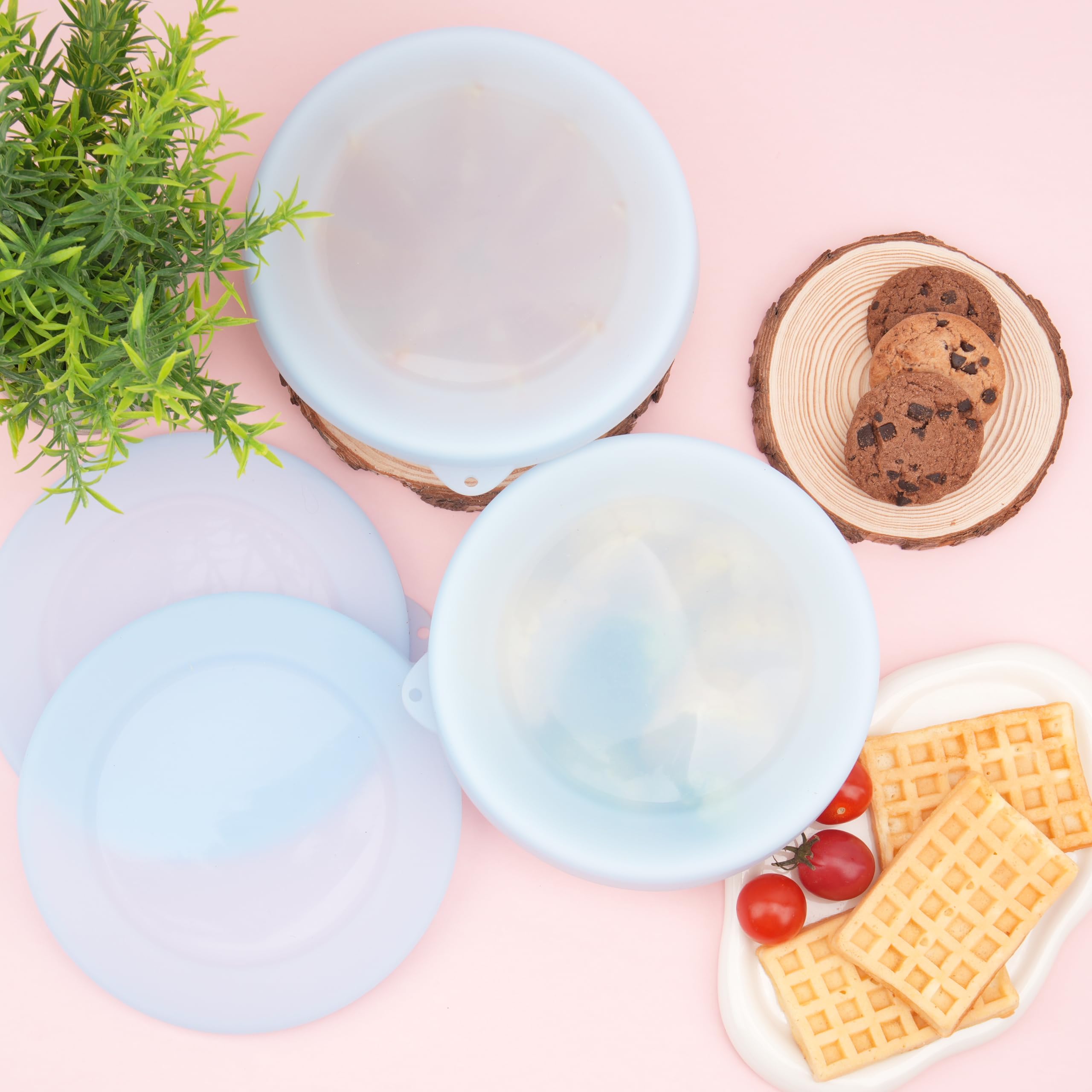 Purekra tapa silicona para Corelle 18oz: fácil almacenamiento en la cocina.