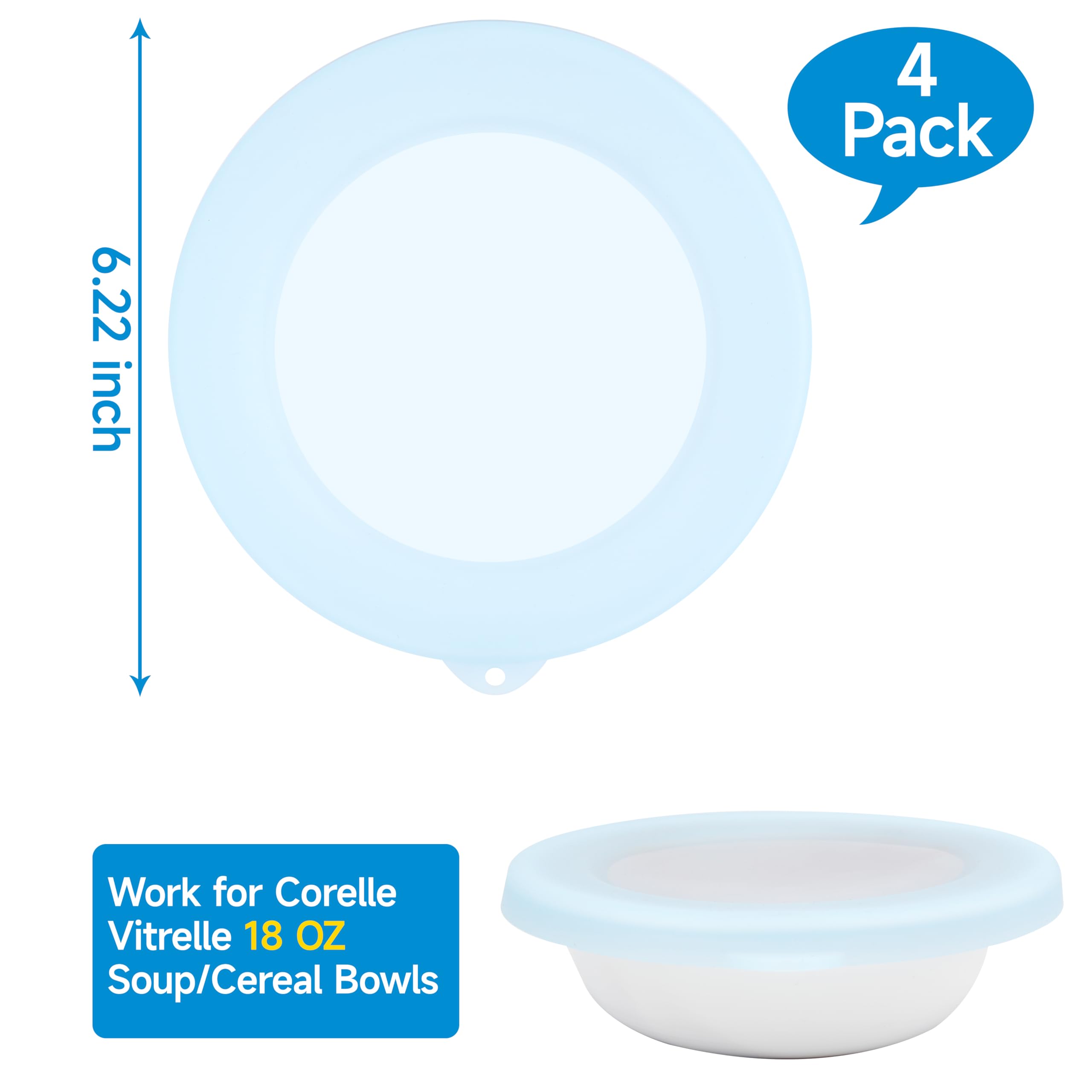 Purekra tapa silicona para Corelle 18oz: sin fugas para almacenamiento seguro.