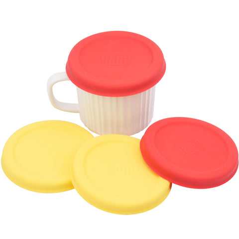 Purekra tapa de silicona para taza Corningware 20 oz en amarillo, evita derrames.