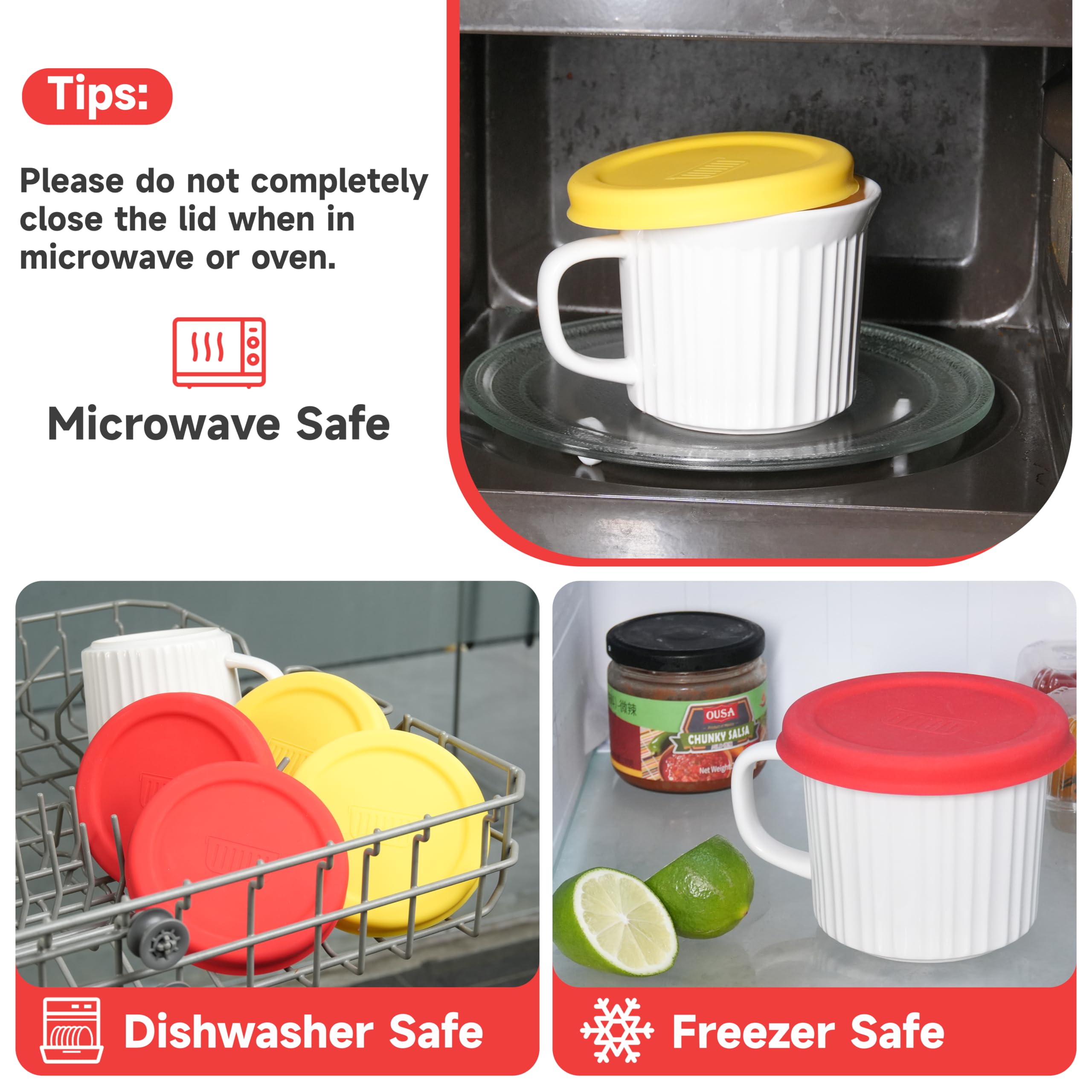 Purekra tapa para tazas Corningware 20 oz, resistente a temperaturas extremas.