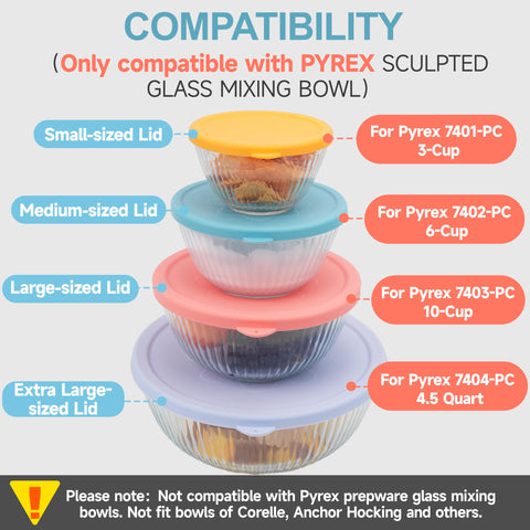 Purekra tapa de silicona para Pyrex 7403-S mantiene los alimentos frescos.