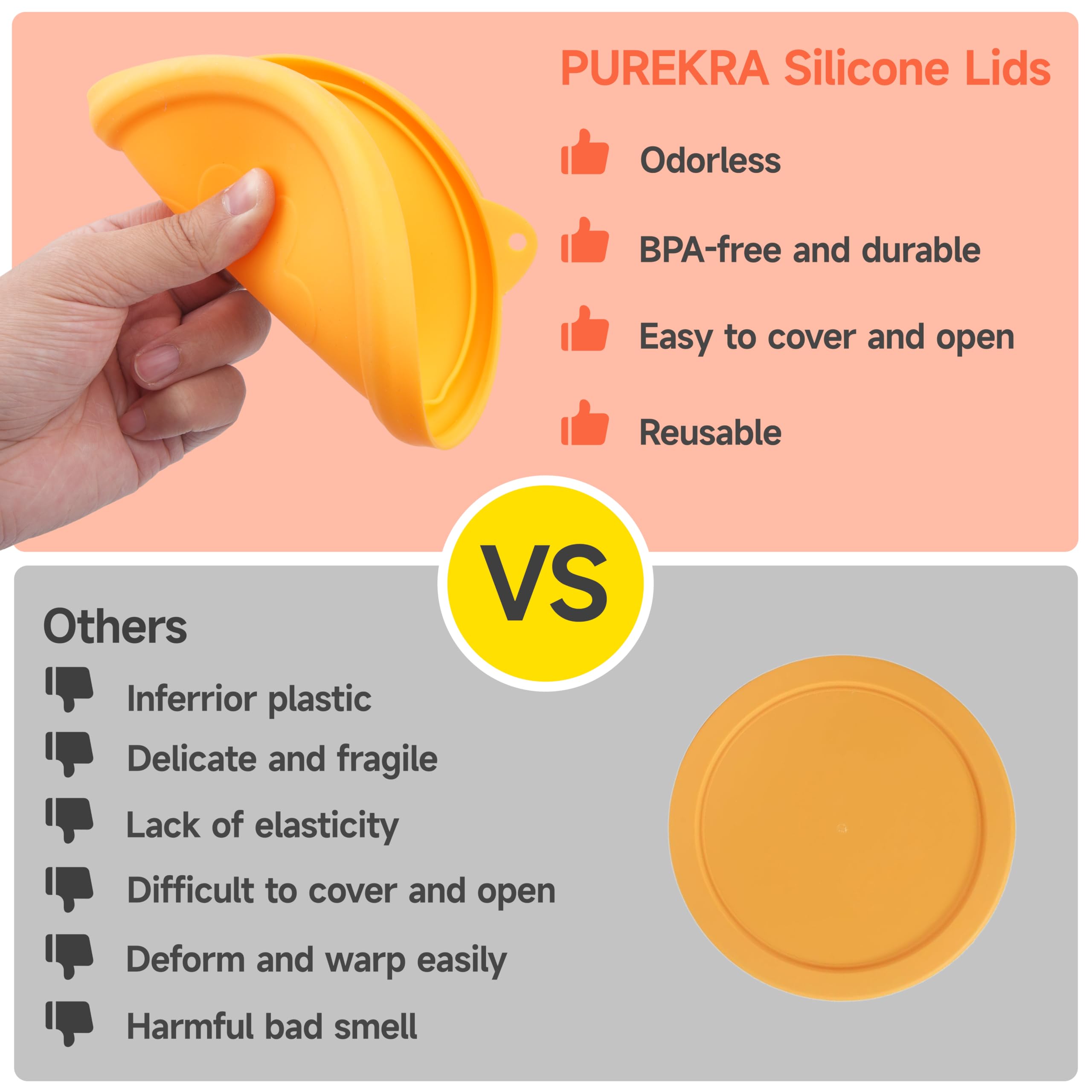 Purekra tapa de silicona para Pyrex 7404-S evita fugas al almacenar.