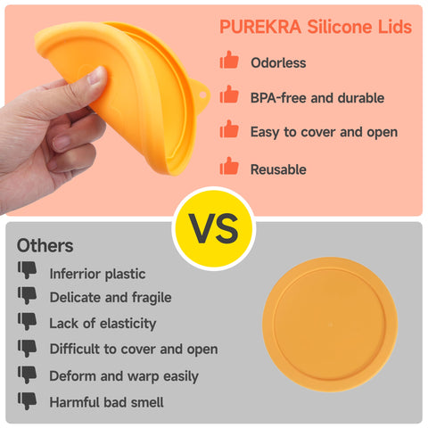 Purekra tapa de silicona para Pyrex 7404-S evita fugas al almacenar.