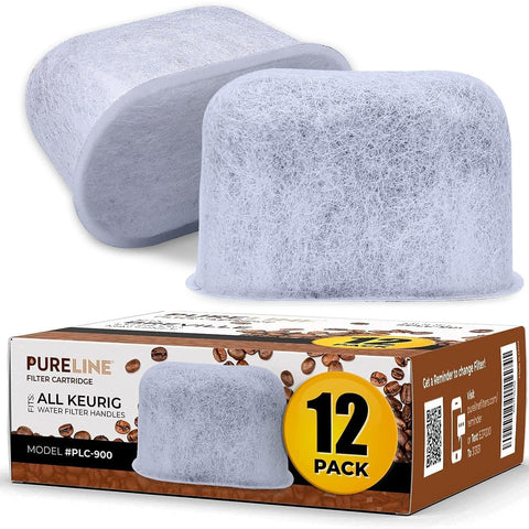 Pureline filtro carbón activo para Keurig 12 pack, mejora filtración en cada taza