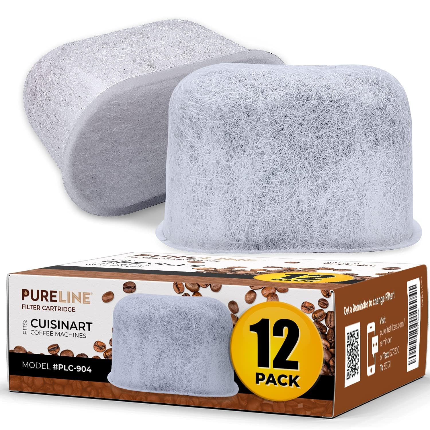 PURELINE filtro agua para Cuisinart, pack de 12, mejora el sabor.
