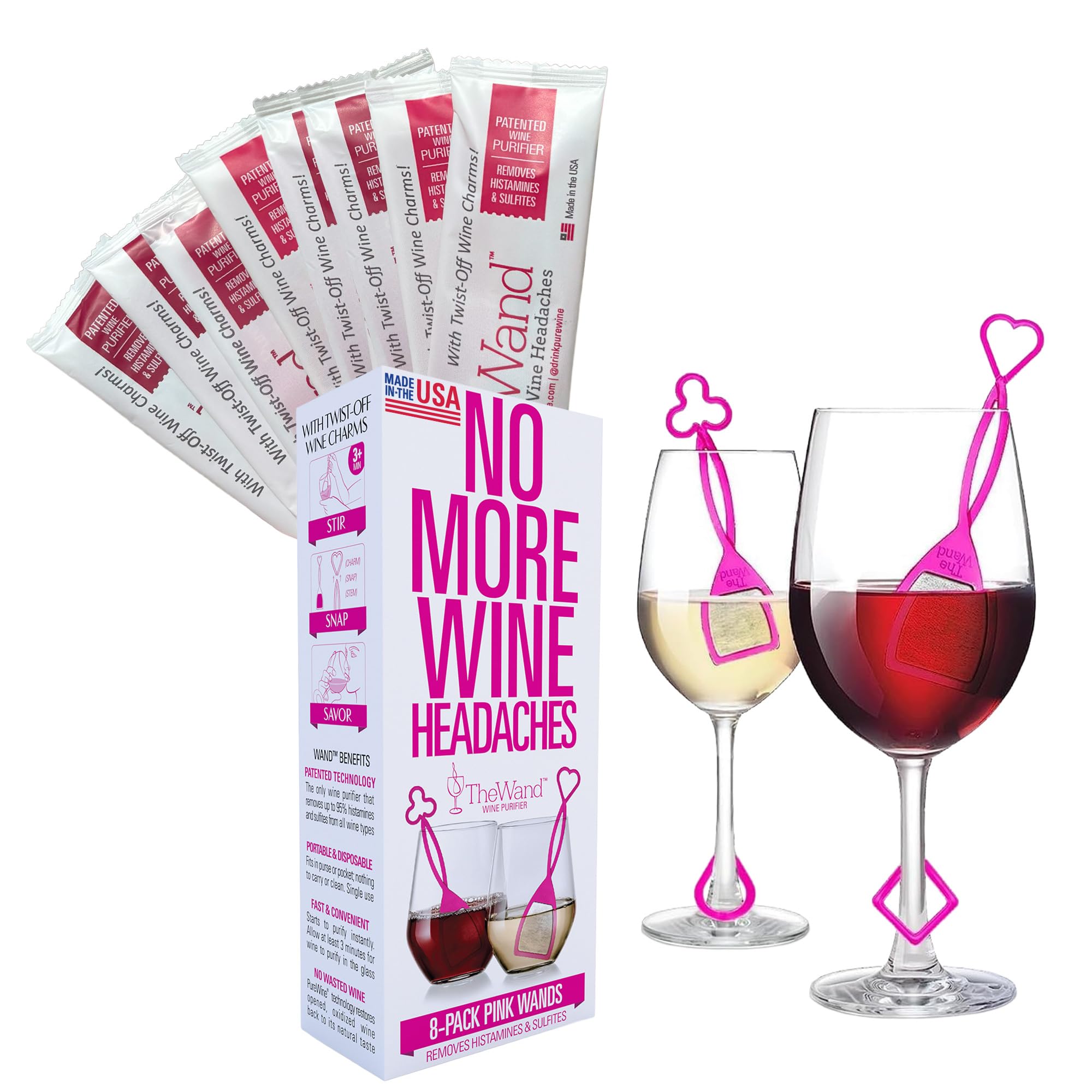 PureWine la varita purificadora en uso mejora sabor y aroma del vino.