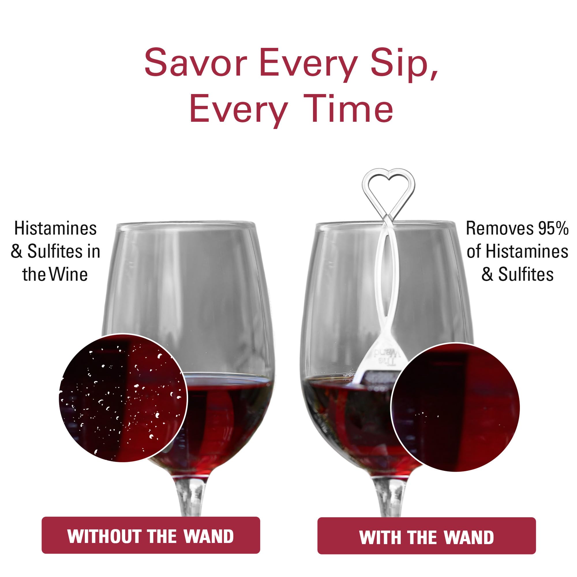 PureWine The Wand purifica hasta tres copas por uso, ideal para reuniones.
