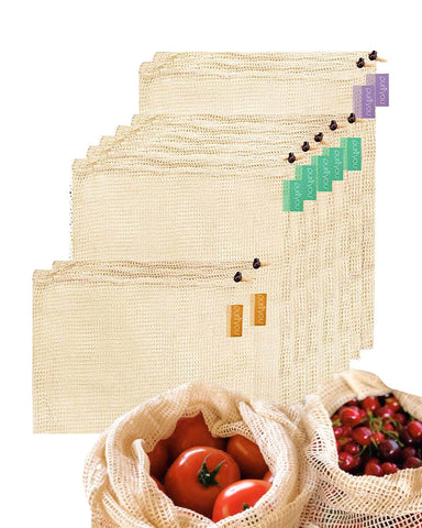 Purifyou bolsas algodón orgánico 2xl 12x20, malla resistente para compras