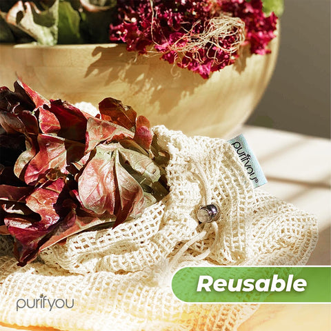 Purifyou bolsas reutilizables lavables para casa o compras