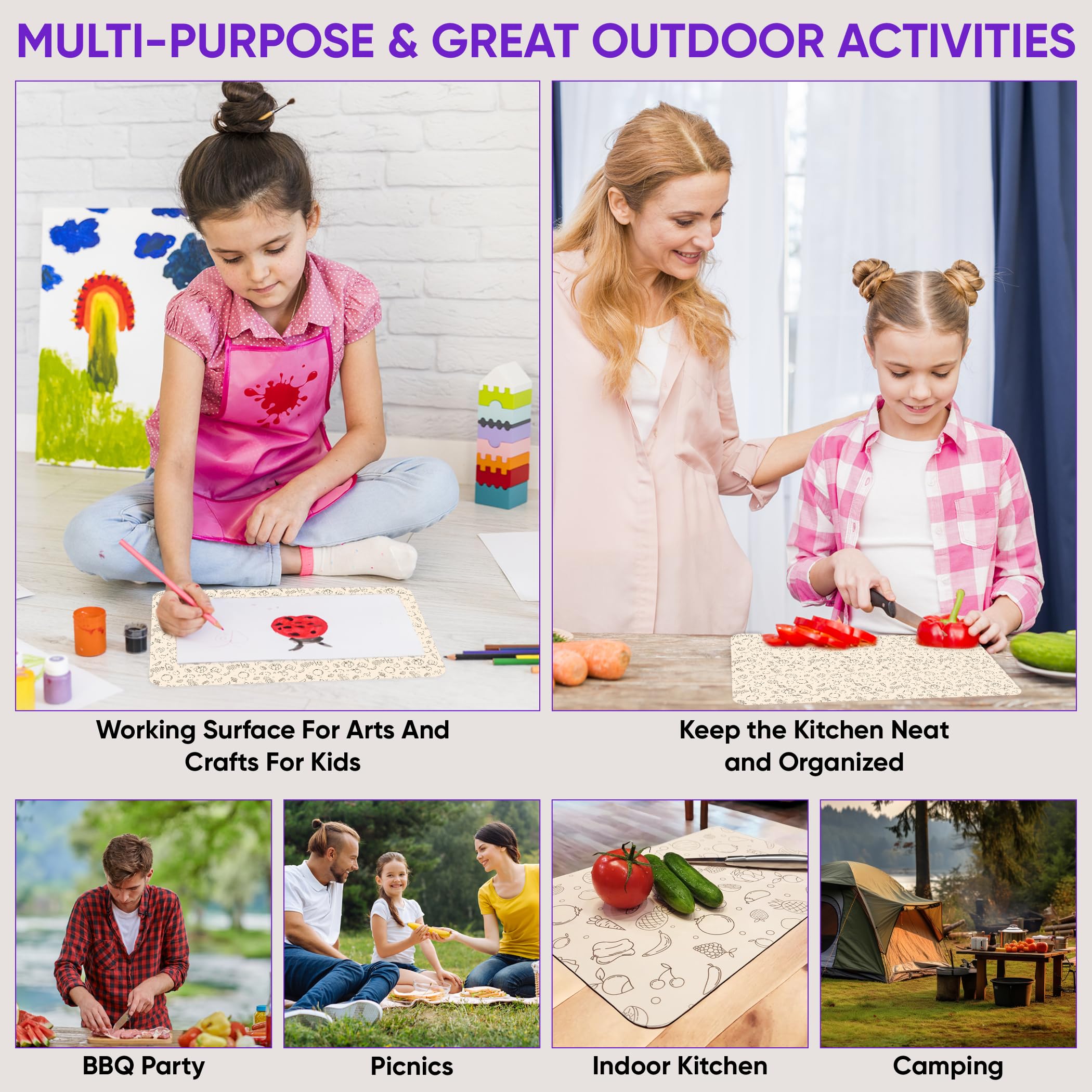 Purple Dot, ideal para manualidades, pintura y pegamento sin residuos en mesa