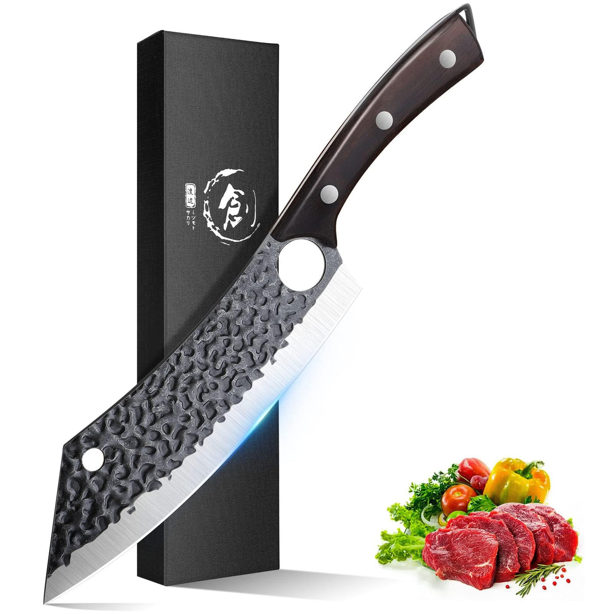 Purple Dragon cuchillo cocina 8 pulgadas, hoja afilada para cortes precisos.