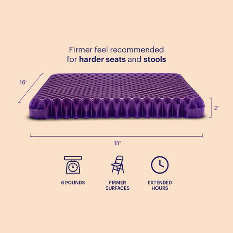 Cojín Purple Royal para oficina; soporte estable durante largas jornadas.