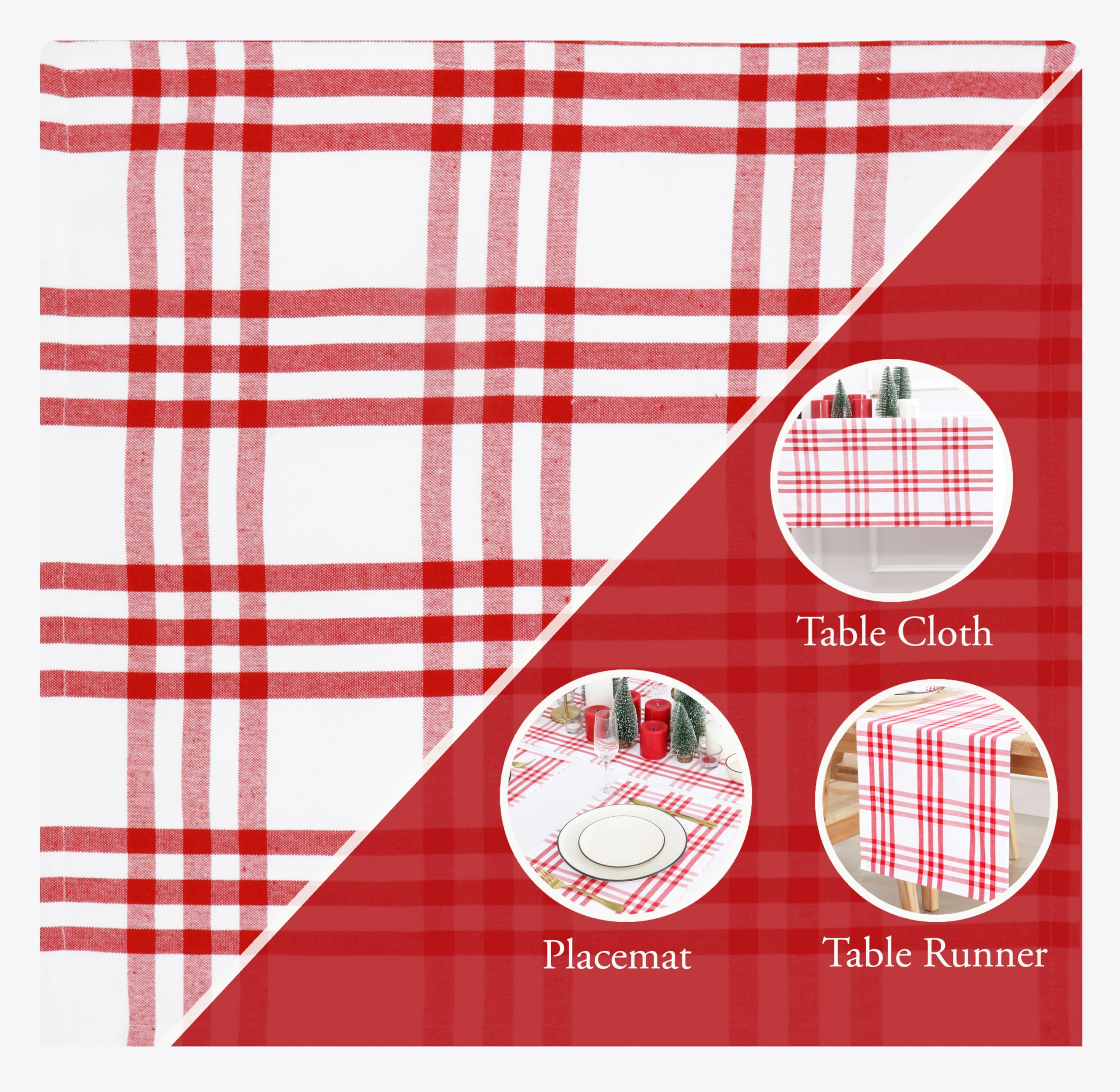 Cuadros rojos y blancos en servilletas PurpleEssences Homestead para el hogar