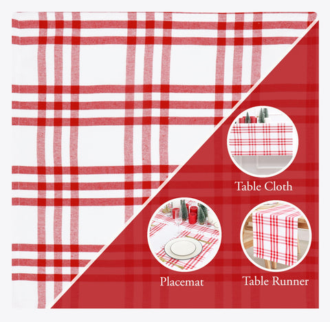 Cuadros rojos y blancos en servilletas PurpleEssences Homestead para el hogar