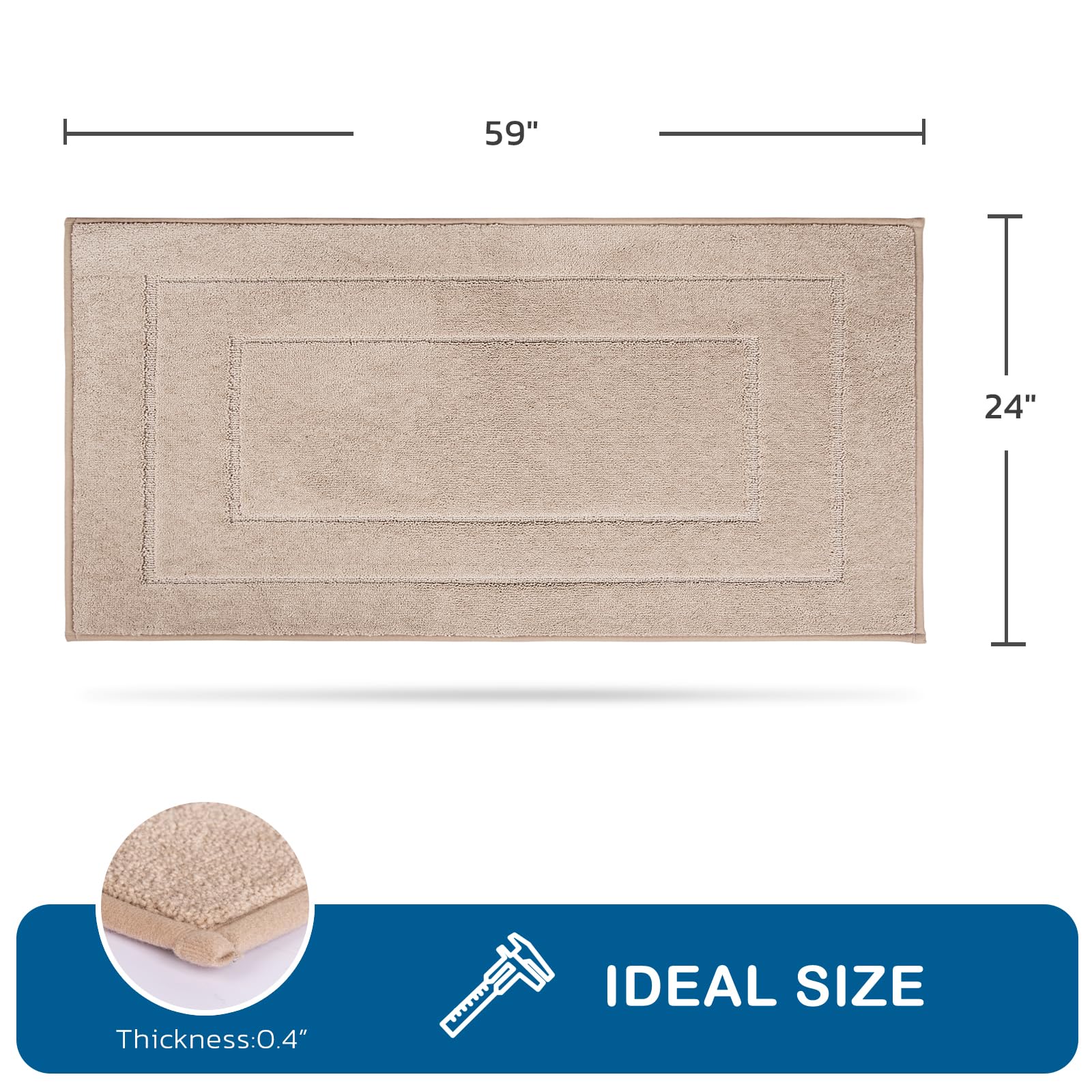 PURRUGS alfombra antideslizante cocina 24x59, evita resbalones en pasillos y cocinas.