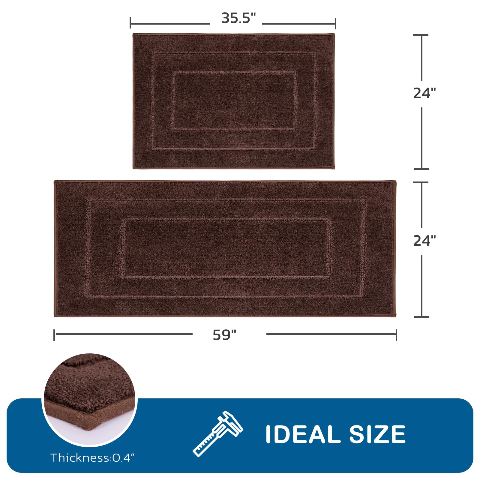 Alfombra PURRUGS cocina 24x59, base antideslizante para seguridad