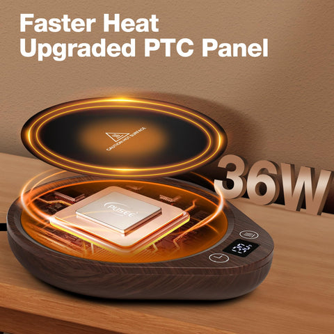 PUSEE ajuste de 3 temperaturas ofrece calor uniforme para bebidas.