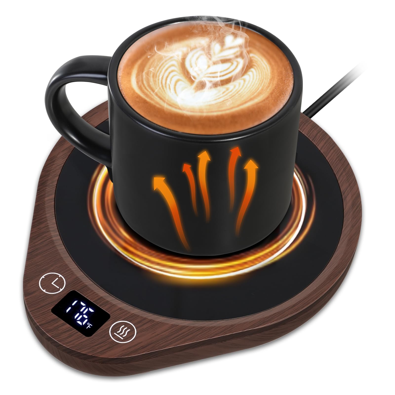 PUSEE calentador de tazas con placa grande mantiene el café caliente.