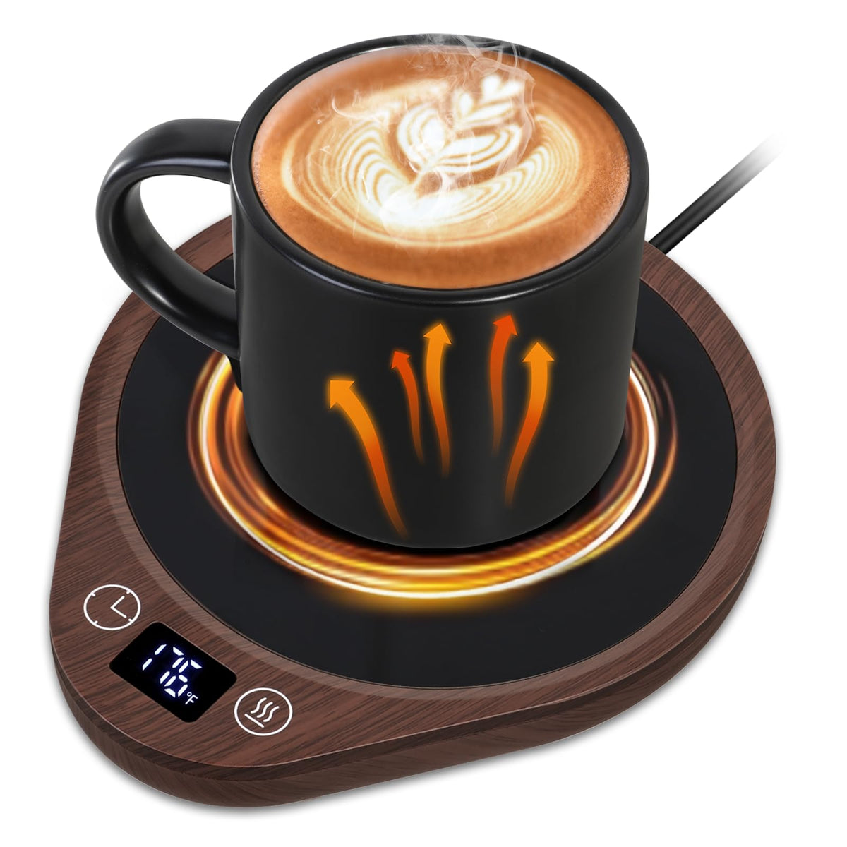 PUSEE calentador de tazas con placa grande mantiene el café caliente.
