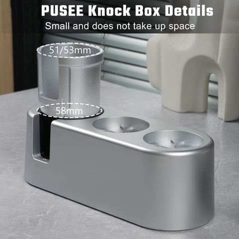 PUSEE prensa espresso, altura ajustable, prensado uniforme para resultados consistentes.