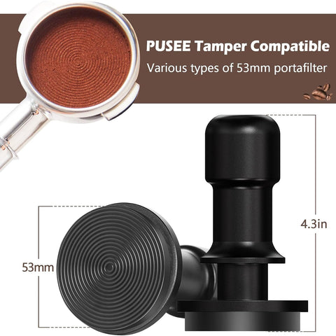 Tamper PUSEE calibración 30 libras para una extracción más consistente.