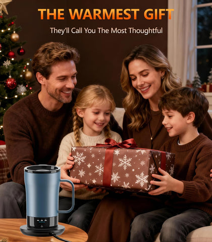 PUSEE taza autocalentante 14oz lateral: diseño ergonómico para un agarre cómodo.