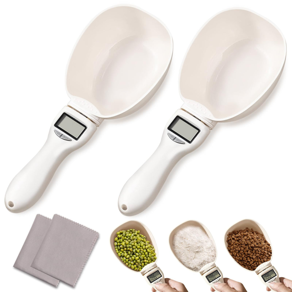 Pushy cuchara medidora digital con pantalla LCD para mediciones precisas en cocina.