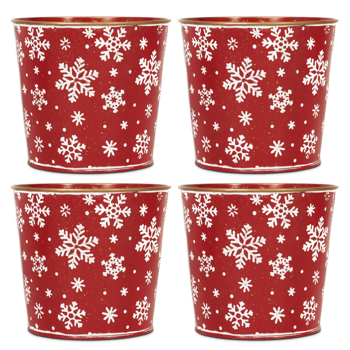 Putuo Decor: cubos de metal galvanizado con patrón de árbol para Navidad, ideal como centro de mesa.