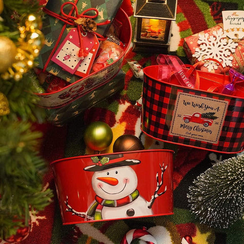 Putuo Decor juego de cubos navideños para centro de mesa.