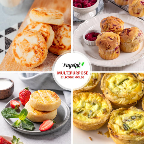 Puyeipt juego moldes desayuno rápido, 4 copas