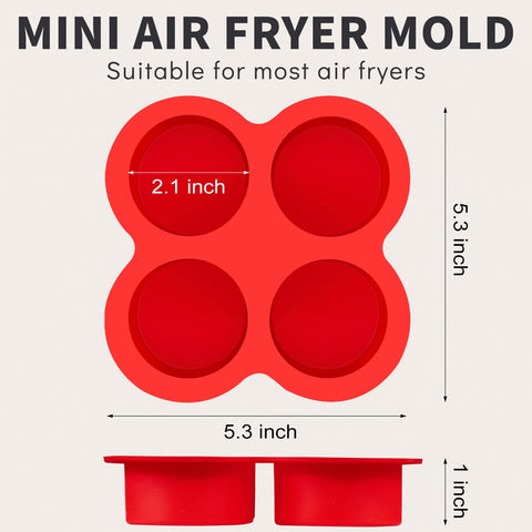 Puyeipt molde silicona para freidora de aire, 4 copas antiadherente