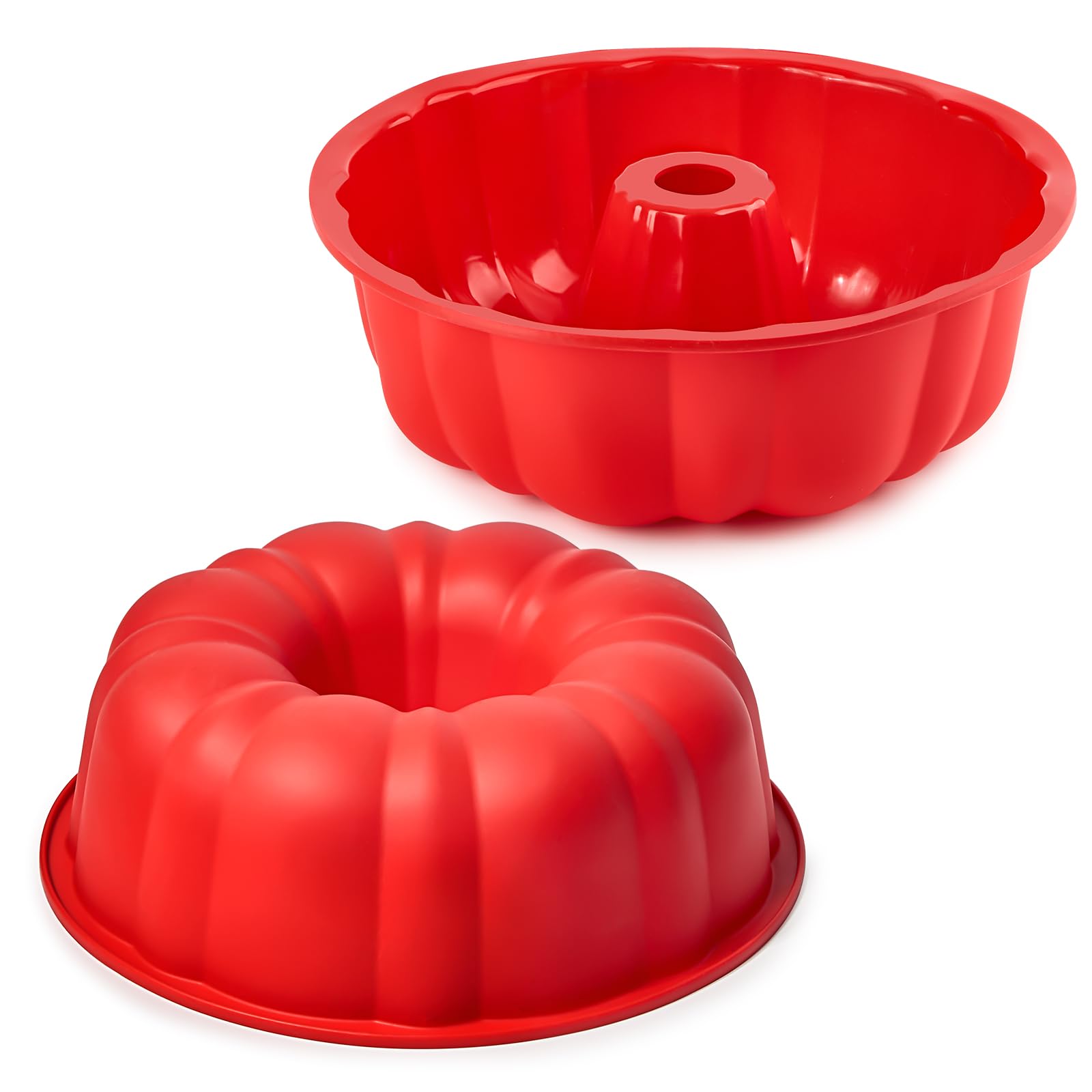 Puyeipt molde de silicona con tubo acanalado de 10 pulgadas y set de dos, para horneado.