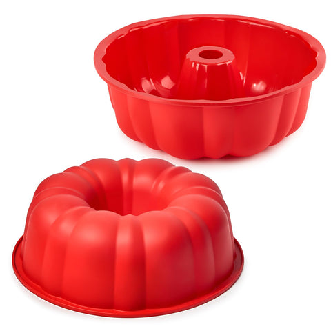 Puyeipt molde de silicona con tubo acanalado de 10 pulgadas y set de dos, para horneado.
