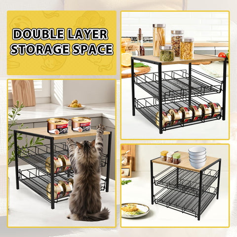 PWSOMJ Organizador de latas para gatos, deslizamiento suave entre niveles