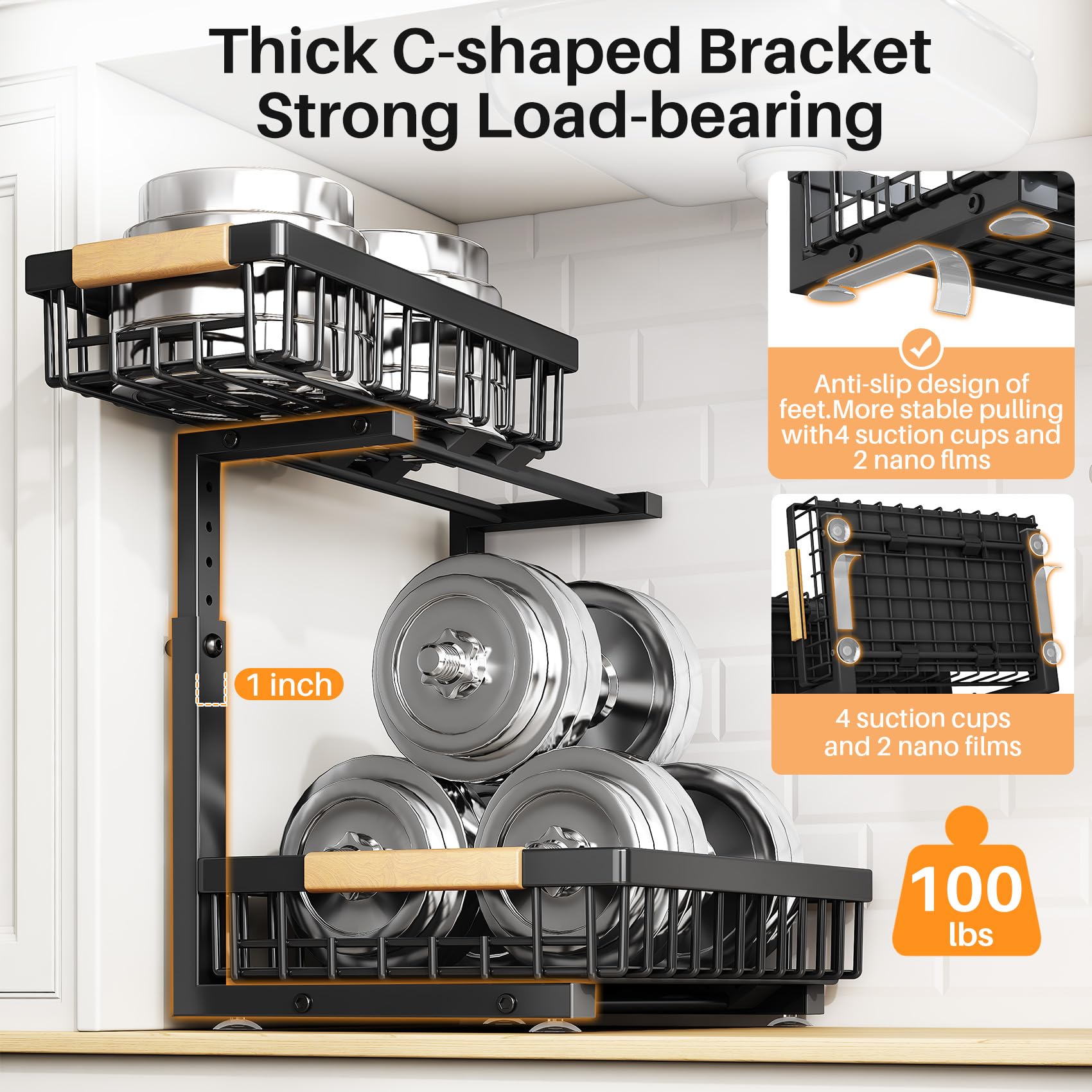 PXRACK mayor capacidad con bandeja amplia para más artículos.