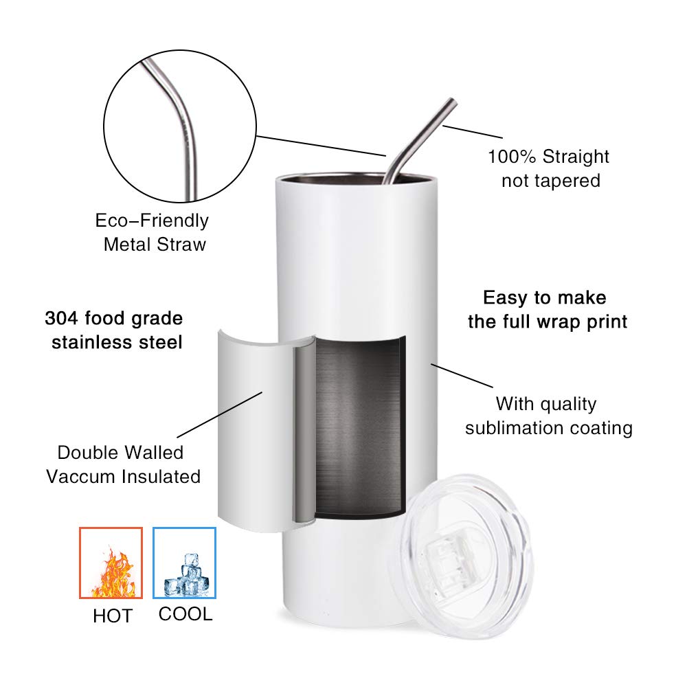 Acero inoxidable 304 de PYD Life, doble pared para mantener bebidas calientes o frías.