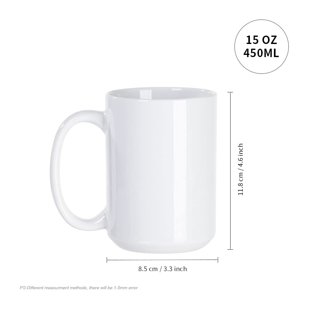 Conjunto de 8 tazas blancas de cerámica PYD Life para sublimación y regalos.