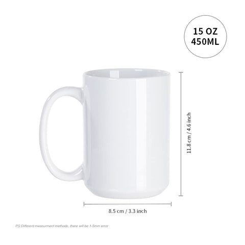Conjunto de 8 tazas blancas de cerámica PYD Life para sublimación y regalos.